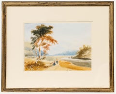 Framed 19th Century Watercolour - The Long Road Ahead