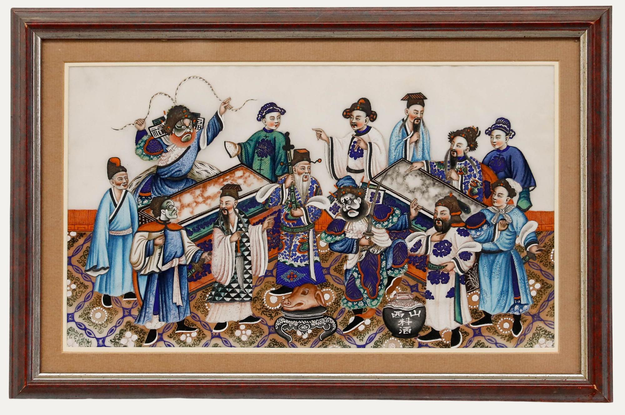 Unknown Figurative Art - Chinese School 19th Century Watercolour - Outlaws of the Marsh