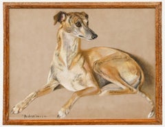Attrib. David Denyer - Framed Mid 20th Century Pastel, Pauline The Whippet