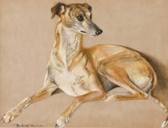 Attrib. David Denyer - Framed Mid 20th Century Pastel, Pauline The Whippet