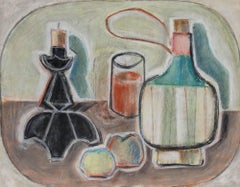 Johann Winter (1898-1964) - Pastel, Still Life with Fiasco Bottle I