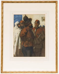 Framed 1860 Gouache - Garibaldi's Redshirts