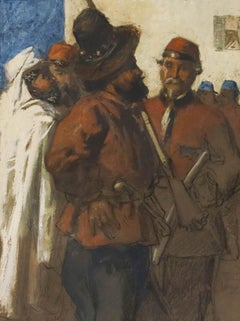 Framed 1860 Gouache - Garibaldi's Redshirts