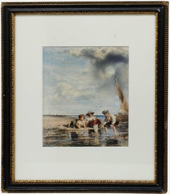 Scottish School 19th Century Watercolour - Catching Crabs