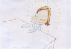 Untitled (YNF3167), 2002. Original drawing in colored pencils by Yoshitomo Nara.