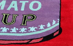 Boîte de soupe Campbell's : Rouge 1, tapisserie en laine de style pop art d'Andy Warhol
