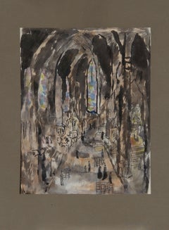 Spanische Kirche, impressionistisches Aquarell von Eugen von Kahler