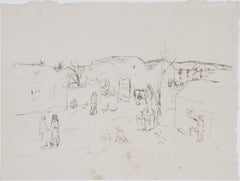 „Bohemian Village“, impressionistischer Federzeichner von Eugen von Kahler