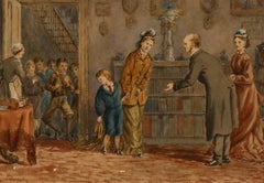 19th Century Watercolour - The New Boy