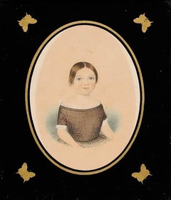 W. Murray - Fine 1853 Watercolour, Portrait of a Girl
