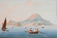 Framed 19th Century Gouache - Ischia