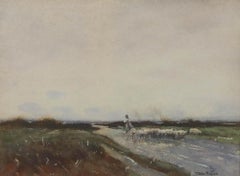 William Tatton Winter (1855-1928) - Acuarela enmarcada, «Across the Common»