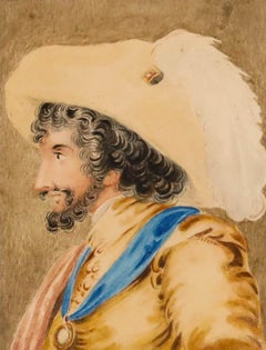 19th Century Watercolour - Portrait of an Aristocrat