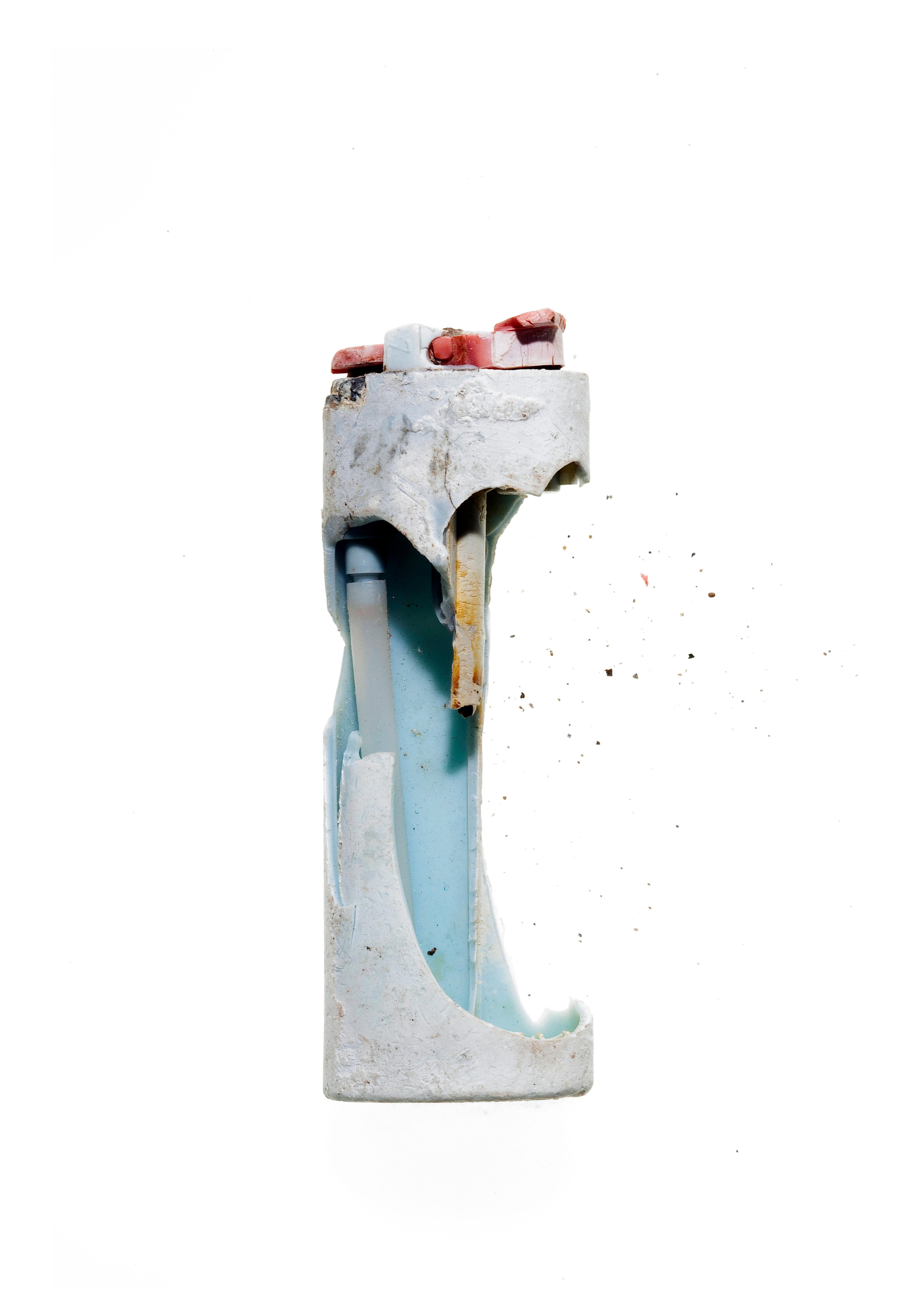 Spanish 0006_Found-object photograph: lighter recovered on the coast of Menorca (Spain) For Sale