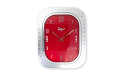 #001-Boeing 747 Window Clock - Polished Aluminium + Red Face