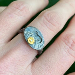 0.01 Carat Diamond with Sterling Horse, Deer or Stag Carving Ring