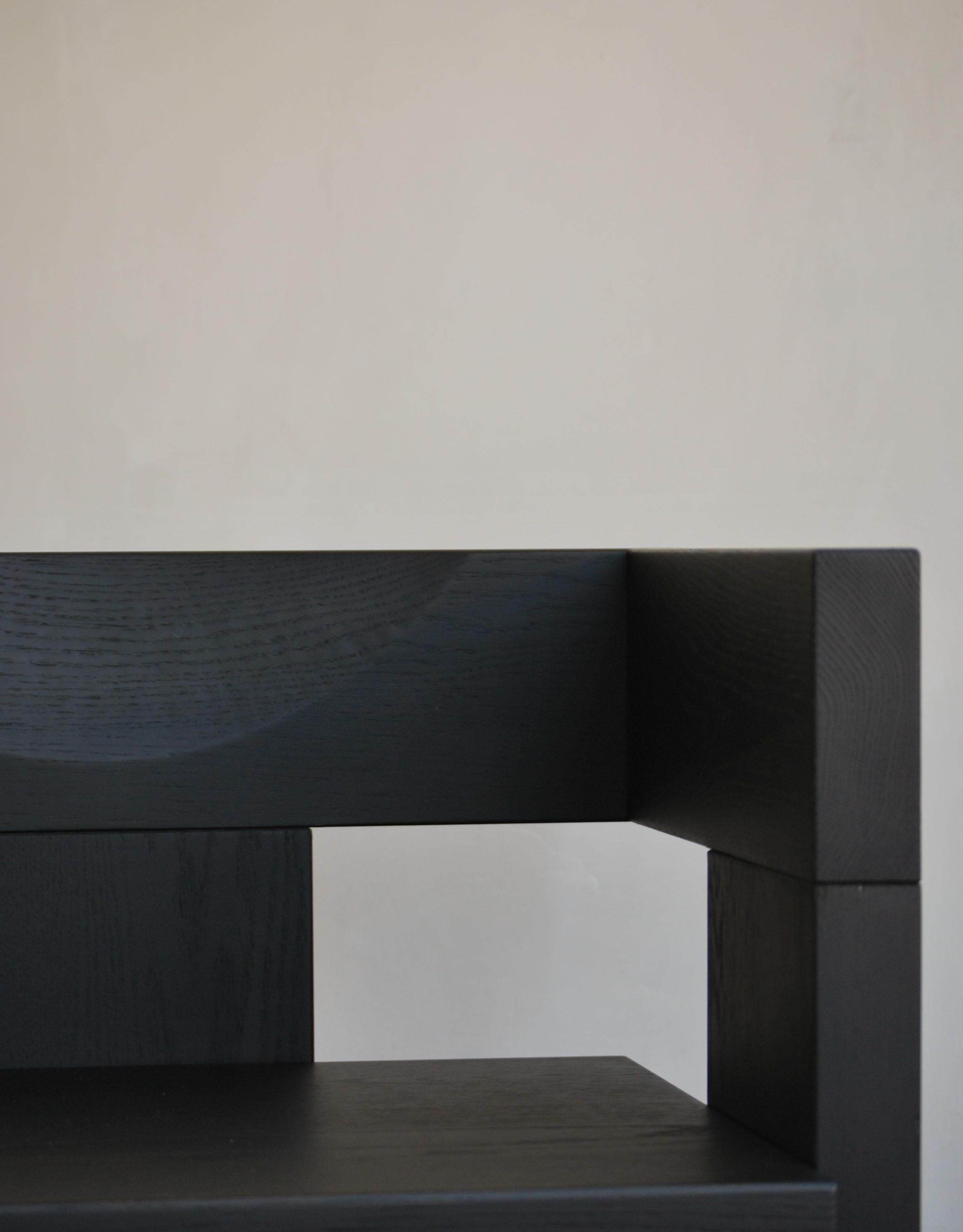 Italian 001 Ert, Sculputural Chair in Ebonized Solid Oak For Sale