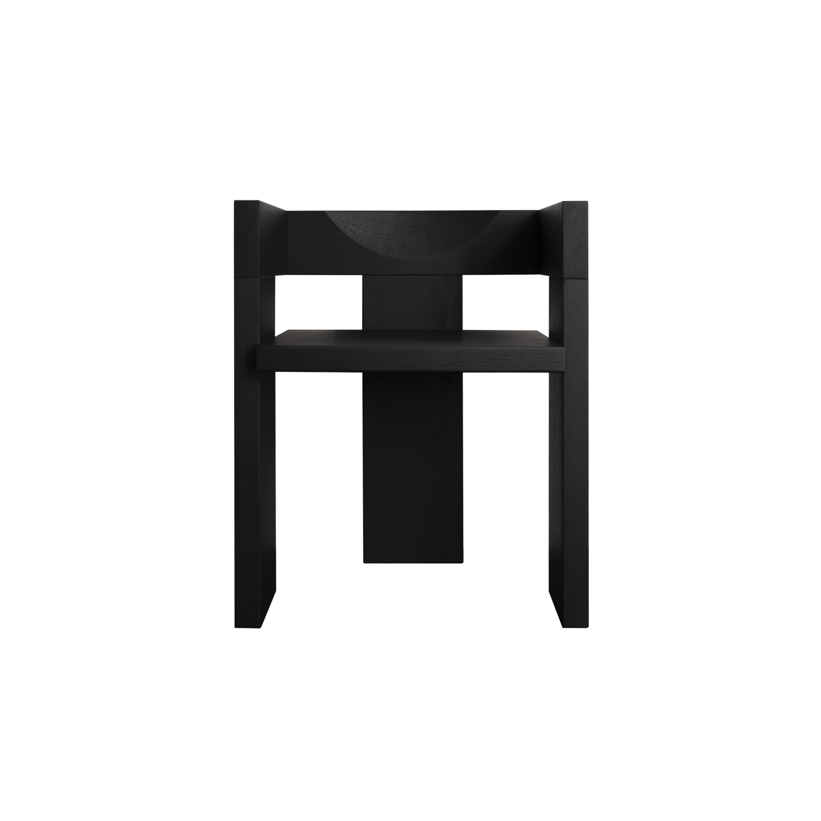 001 Ert, Sculputural Chair in Ebonized Solid Oak In New Condition For Sale In Milano, IT