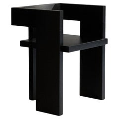 001 Ert, Sculputural Chair in Ebonized Solid Oak