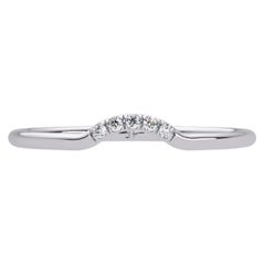 0.02 CTW Curved Diamond Wedding Band in 14K Gold, SI1+ Half Eternity Ring