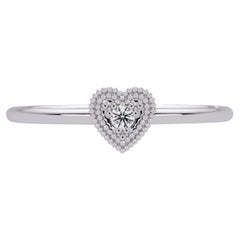 0.02 CTW Diamond Heart Ring in 14K Gold, SI1+ Dainty Milgrain Band