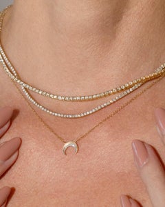 0.02ct Round Brilliant Cut Diamond Crescent Pendant