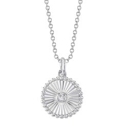 0.02ct Collar de Diamantes Redondos de Corte Brillante Círculo Acanalado
