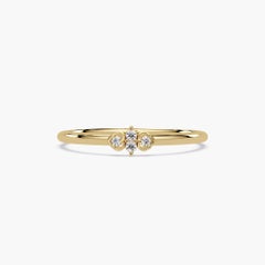 0.03 CTW Heart Diamond Ring in 14K Gold, SI1+ Minimalist Stacking Band