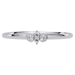 0.03 CTW Heart Diamond Ring in 14K Gold, SI1+ Minimalist Stacking Band