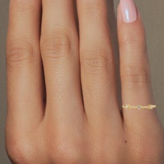 0.03 CTW Three Diamond Beaded Ring in 14K Gold, VS-SI+ Minimalist Band