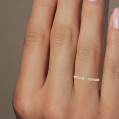 0.03 CTW Twisted Diamond Pavé Band in 14K Gold, SI1+ Minimalist Ring