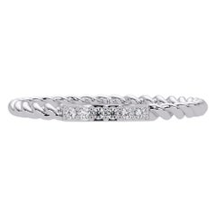 0.03 CTW Twisted Diamond Pavé Band in 14K Gold, SI1+ Minimalist Ring