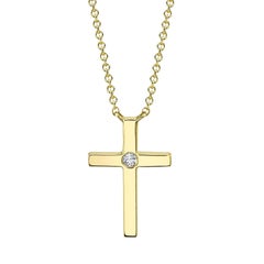 0.03ct Round Brilliant Cut Diamond Cross Necklace
