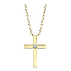 0.03ct Round Brilliant Cut Diamond Cross Necklace
