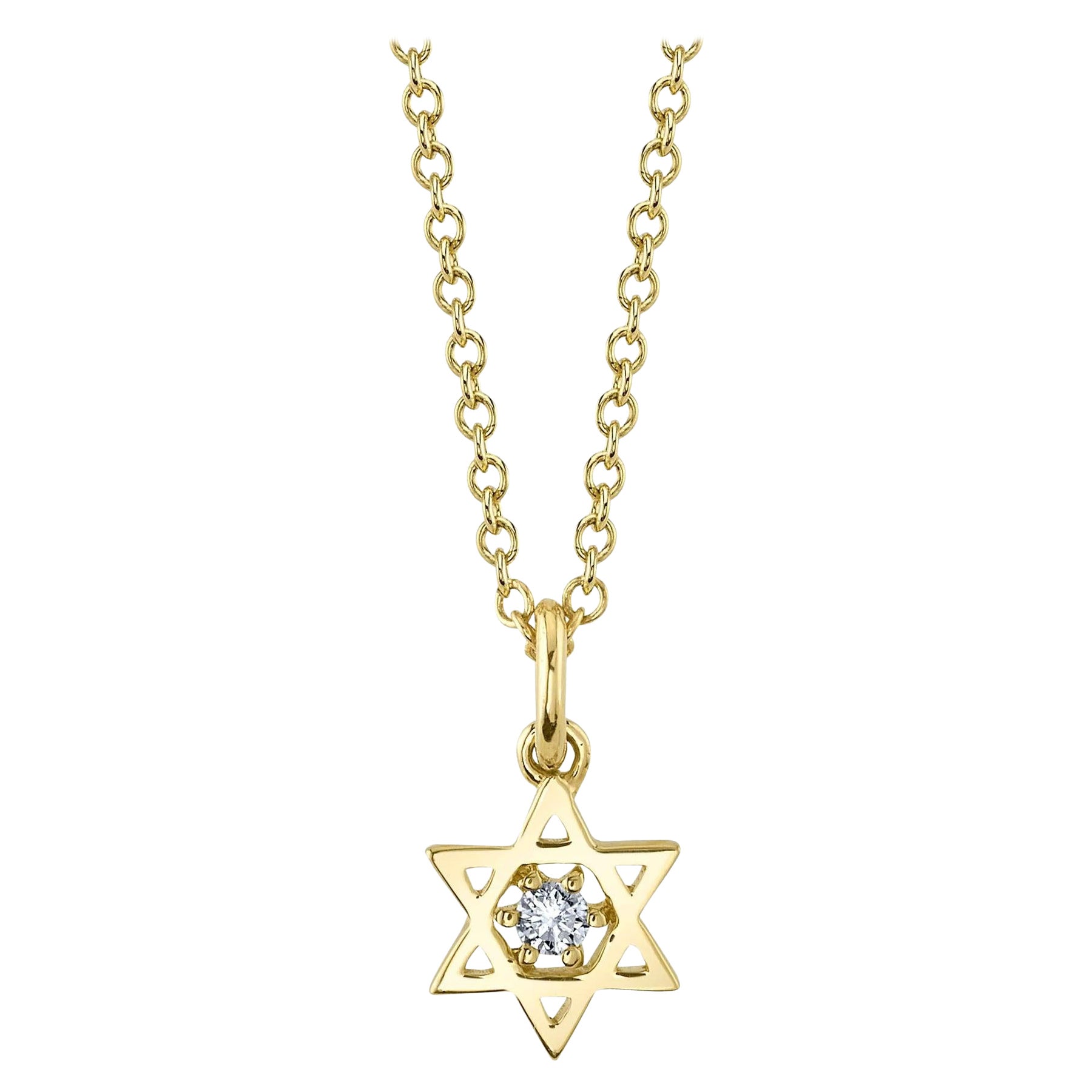 0.03ct Round Brilliant Cut Diamond Star of David Pendant