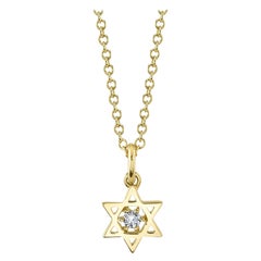 0.03ct Round Brilliant Cut Diamond Star of David Pendant