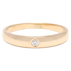 0.03ct Thin Diamond Stackable Band, 14K Yellow Gold, Ring, Stackable