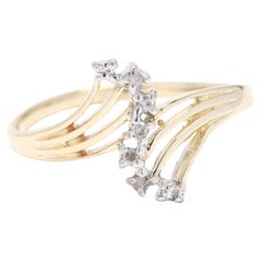 0.03ctw Diamond Bypass Ring, 10k Yellow Gold, Ring Size 5.75 0.03ctw Diamond Bypass Ring, 10k Yellow Gold, Ring Size 5.75