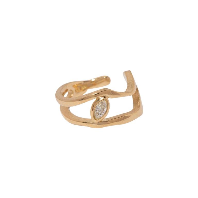 Milamore Fine Jewelry 0.04 Carat Diamond Kintsugi Ear Cuff I For Sale