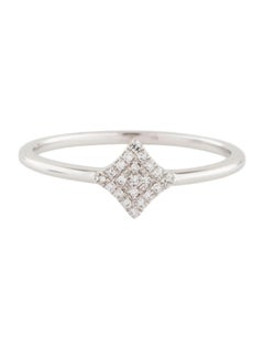 0.04 Carat Diamond Star Cluster White Gold Fashion Ring