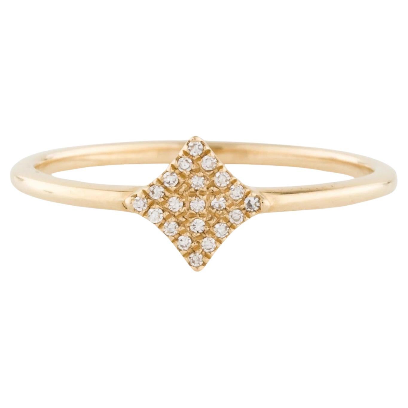 0.04 Carat Diamond Star Cluster Yellow Gold Fashion Ring