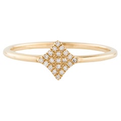 0.04 Carat Diamond Star Cluster Yellow Gold Fashion Ring