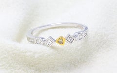 0.04 Carat Natural Fancy Yellow Diamond Ring