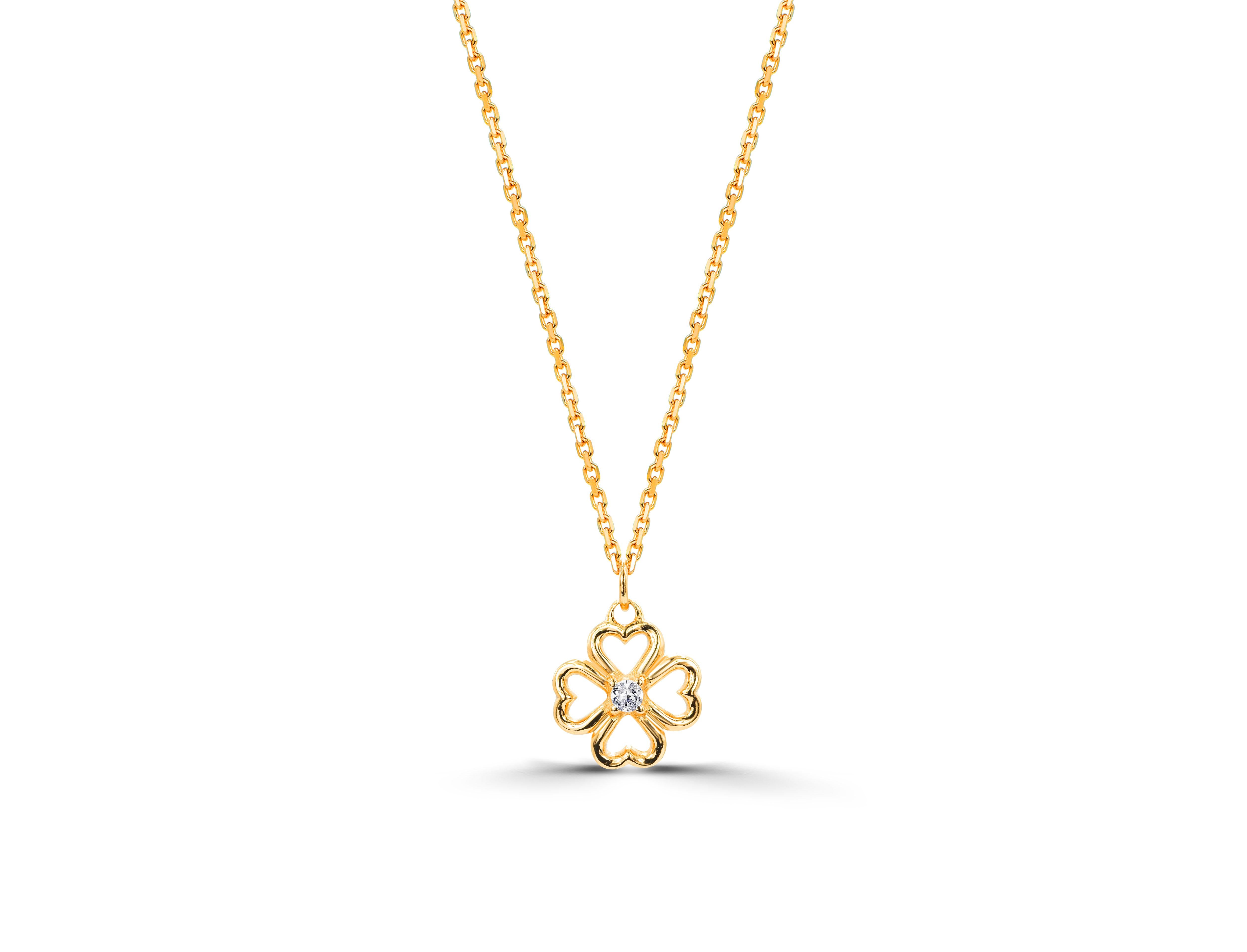 Minimalist diamond clover necklace/ Lucky clover necklace/ Diamond flower / Gold necklace/  Wedding necklace/  Gifts for her

Clover necklace, flower necklace, Handmade jewelry, Bridesmaid gifts, Diamond necklace, Christmas gift, gifts for women,