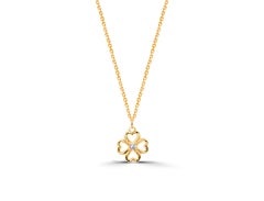 0.04ct Diamond Clover Necklace in 14k Gold