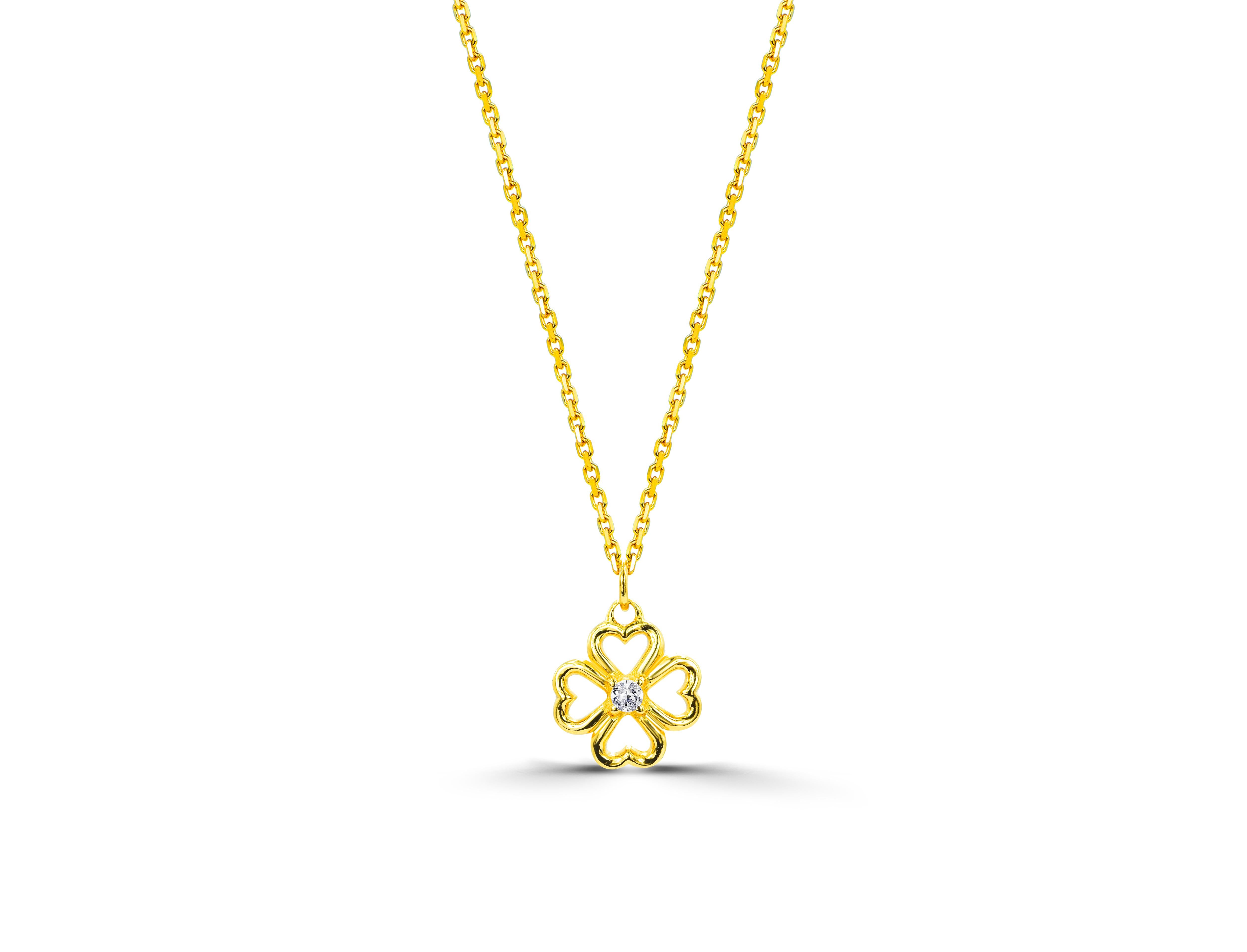14k gold clover necklace