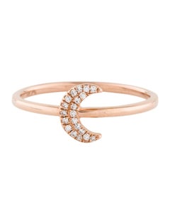 0.05 Carat Diamond Moon Cluster Rose Gold Fashion Ring