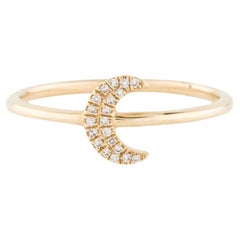 0.05 Carat Diamond Moon Cluster Yellow Gold Fashion Ring