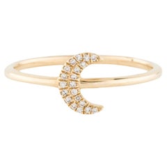 0.05 Carat Diamond Moon Cluster Yellow Gold Fashion Ring