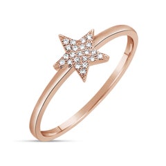 0.05 Carat Diamond Star Cluster Rose Gold Fashion Ring
